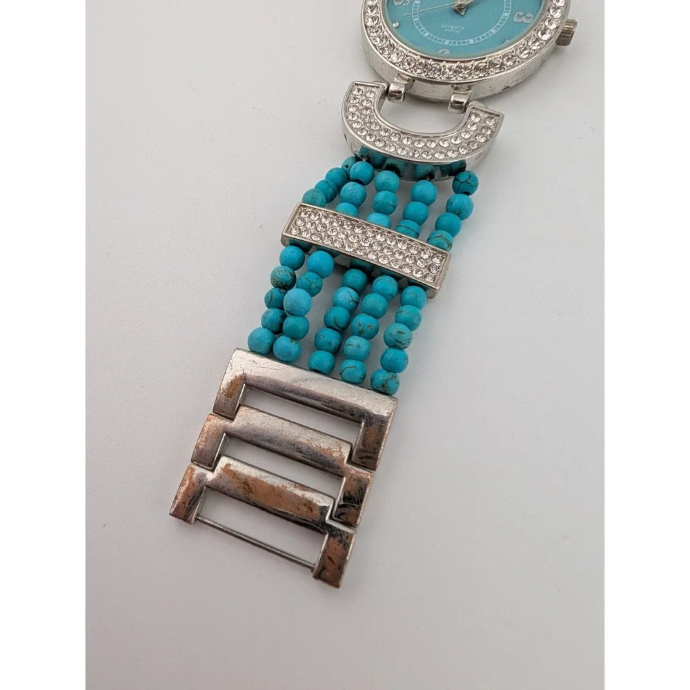 Strada Watch Women 34mm Case Turquoise Beaded 7.25